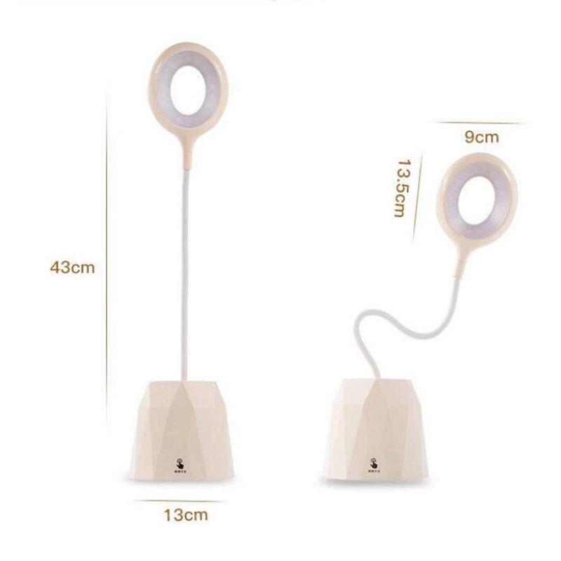 USB Rechargeable LED Desk Lamp Touch Dimming Adjustment Table Lamp for Reading Study Bedside Bedroom