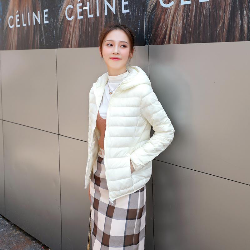 Women Autumn Winter Jacket Coat Hooded Casual Basic Jackets Womens Duck Down Warm Lightweight Waterproof Windproof M-5XL White Black Red