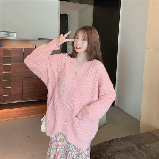 Autumn Gentle Wind Sweet and Age-reducing Loose Long-sleeved Open Lining Sweater Sweater Women