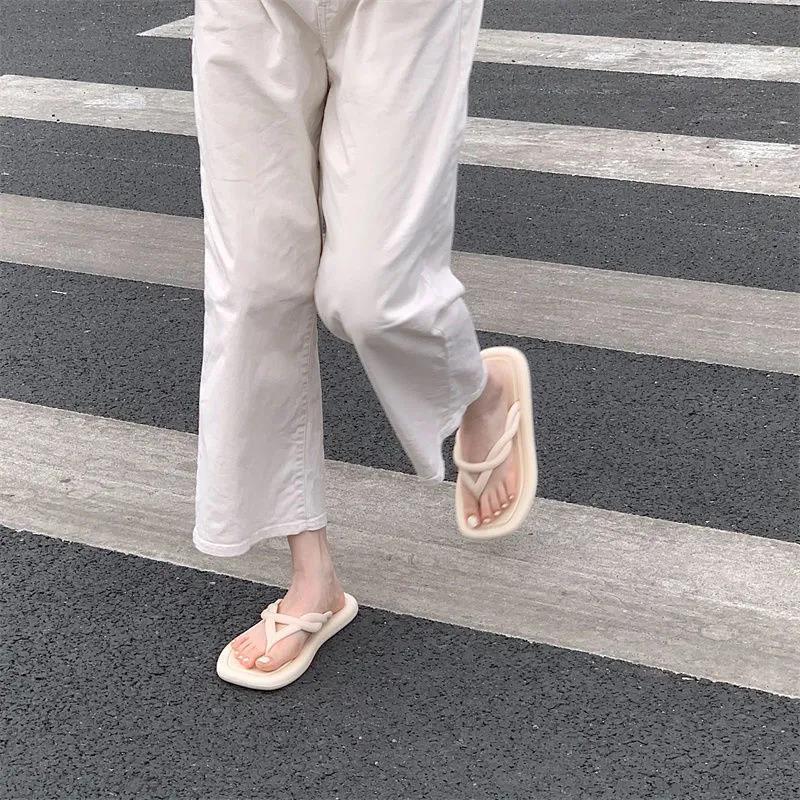 Flip-flops Female Summer Fairy Style Casual Fashion Korean Retro Flip-flops Vacation Beach Sandals and Slippers