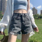 Denim Shorts Women's High Waist Summer Tide Ins Loose and Thin Wide-legged Hole A-line Pants
