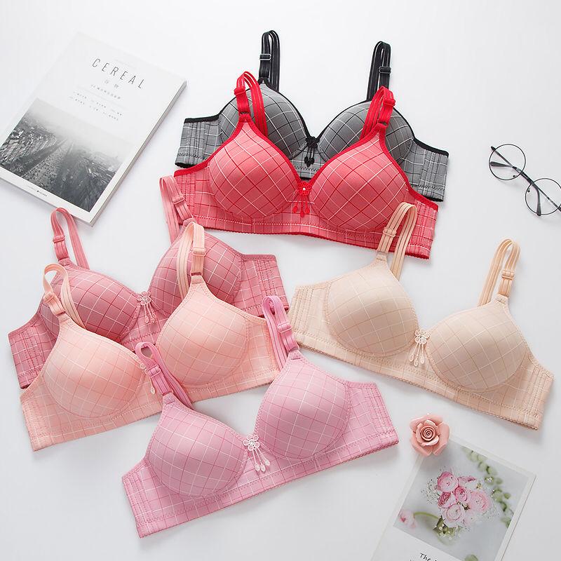 Thin Breathable Gather No Steel Ring Comfortable Adjustable Underwear Women's Bra Gather Gather Women's Medium Size Bra