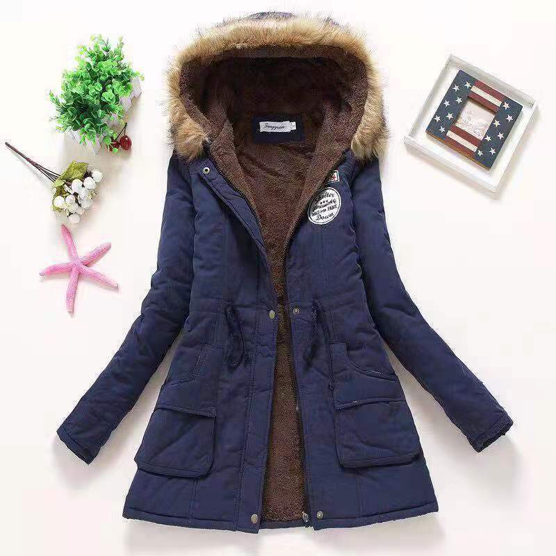 13 Colors Women Winter Thick Warm Hooded Parka Cotton Padded Coat Slim Jacket