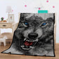 Animals 3D Printed Plush Hooded Blanket for Adults Kid Wearable Blankets Rose and Wolf