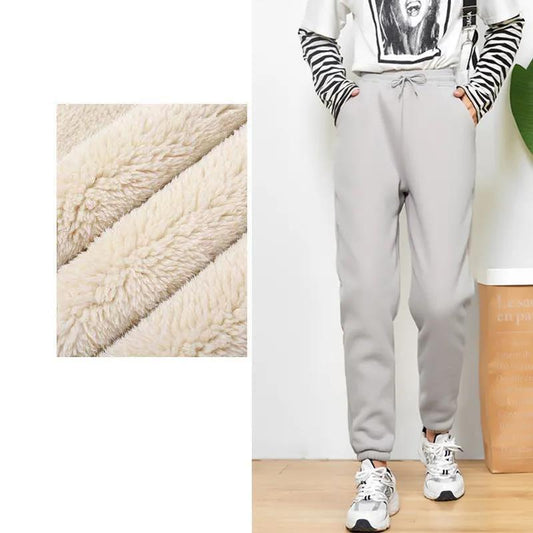 Autumn and Winter New Loose Casual Pants Female Harlan Beam Feet Plus Velvet All-match Thin Student Trousers