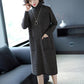 Autumn Winter Loose Knit Dress Female Long Plus Size Sweater Dress Turtleneck  Pullover Sweater Dress with Pockets