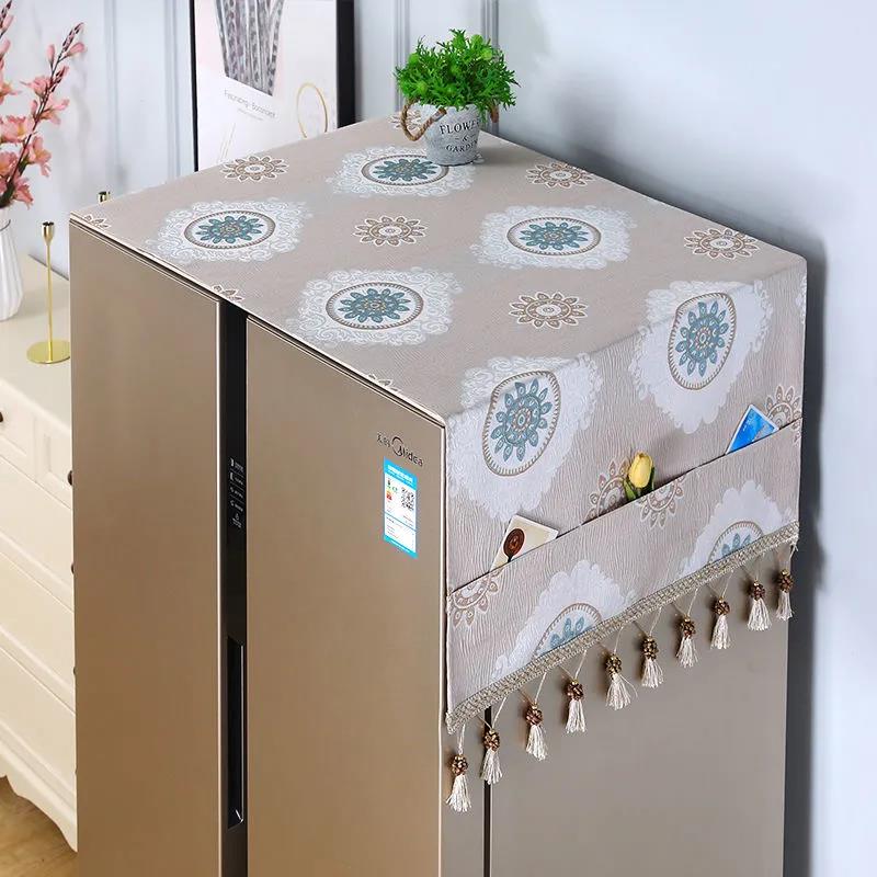 Refrigerator Cover Washing Machine Cover Universal Household Appliance Cover Towel Dustproof Refrigerator Cover Curtain