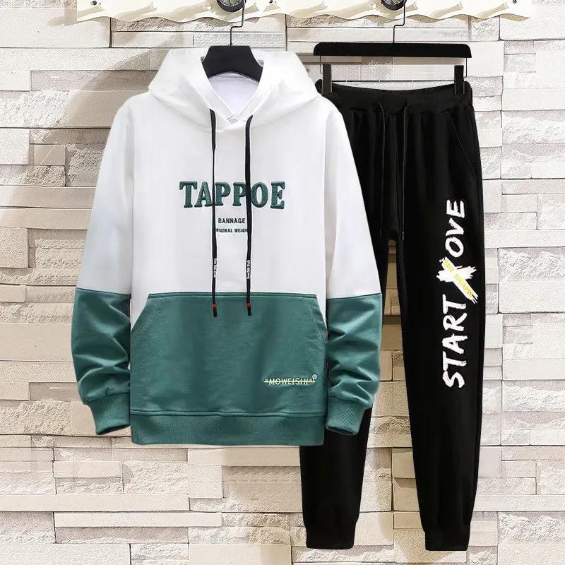 Spring Trend Sweater Suit Teen Clothing Hooded Pullover Campus Student Sportswear Casual Loose Sport Suit Men