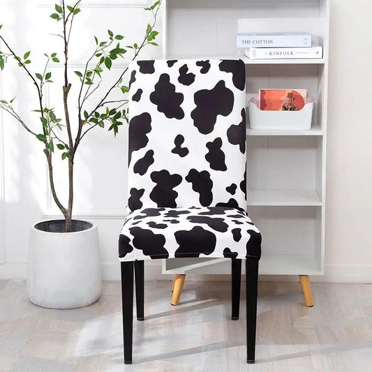 2pcs Elastic Chair Cover Fabric Simple Home Dining Chair Cushion Cover Stool Back Dining Table Hotel One-piece Chair Cover