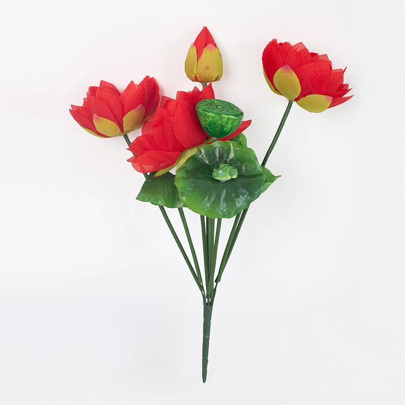 Simulation Lotus Lotus Leaf Fake Lotus Lotus Temple for Buddha Fake Silk Flower Living Room Desktop Fake Flower Plastic Flower Decoration Flower