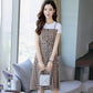 Plaid Dress Female Summer Over The Knee Suspender Skirt Waist Small Fresh A-line Skirt Waist Slimming Round Neck Short-sleeved Simple Dress