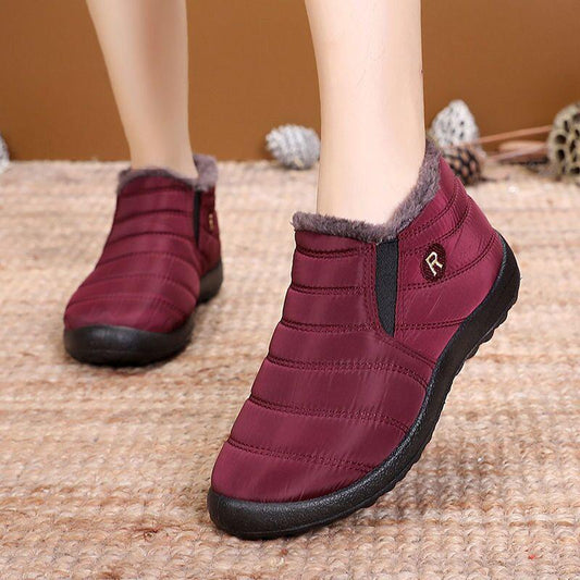 Women Boots for Winter Shoes Waterproof Snow Boots Warm Flat Couple Ankle Booties Slip on Plus Size Flat Female Shoes Short Boots
