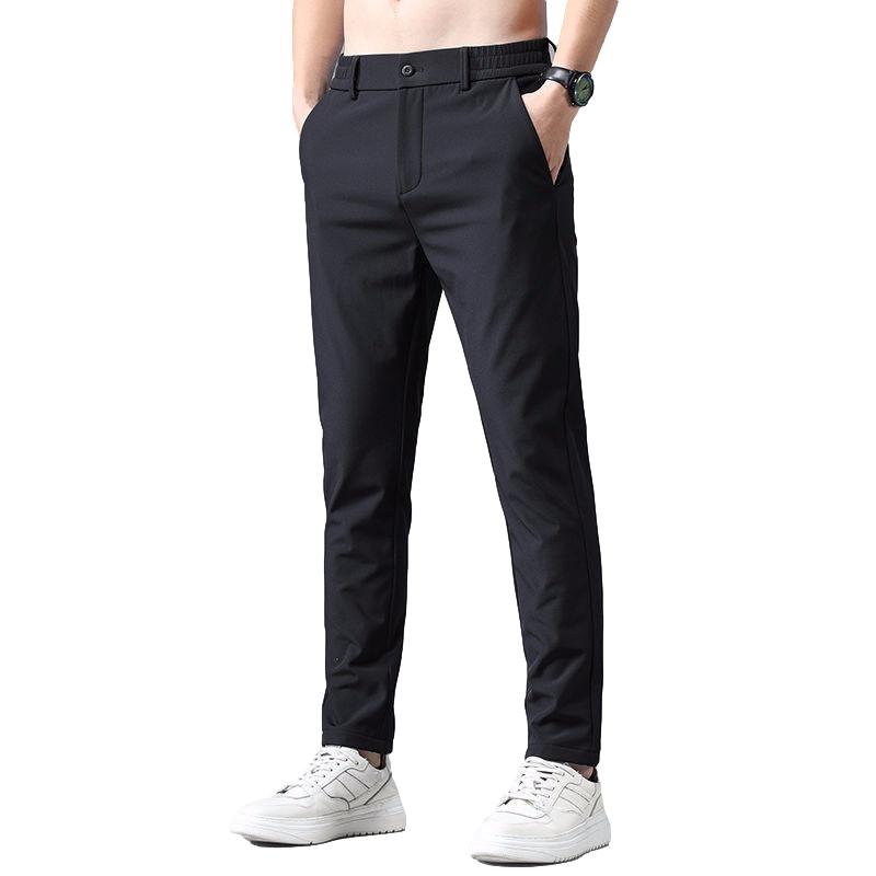 Summer Trousers Men's Self-cultivation Straight-leg Casual Pants Fall Feeling Stretch Suit Pants Work Business Suit