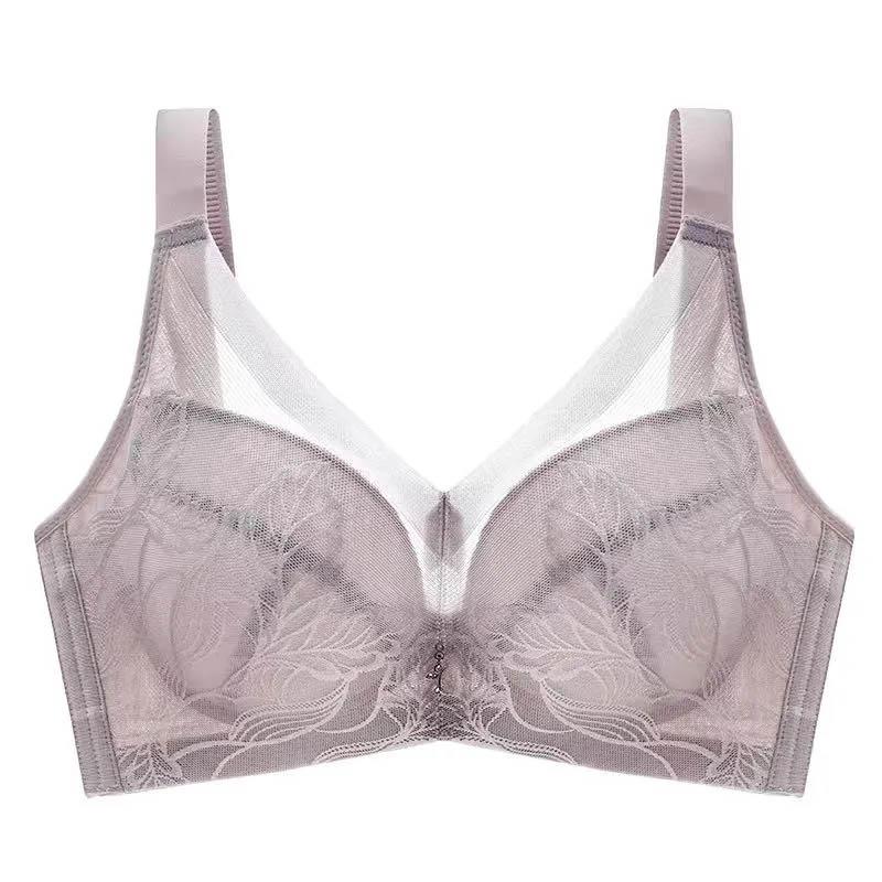 Underwear Thin Ultra-thin Summer Breathable Light and Comfortable No Steel Ring Large Size Bra To Receive Auxiliary Breast Adjustment Bra