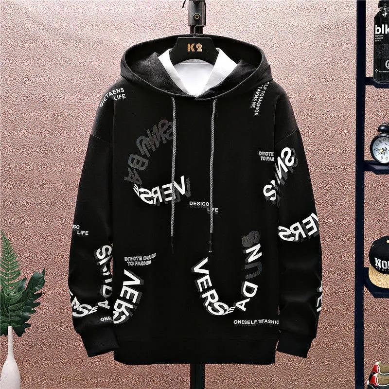Men Pullover Suit Spring Hooded Pullover and Casual Pant School Trend Sweater Suit  Sports Suit