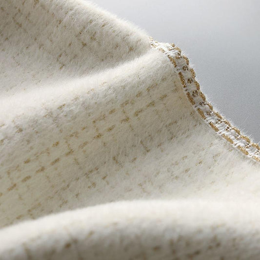 Temperament Xiaoxiangfeng Imitation Mink Short Coat Women's Spring and Autumn Casual Knitted Cardigan Top