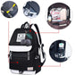 Junior High School Students Black Simple Backpack Female Net Red Schoolbag Large Capacity Korean Campus Student Backpack