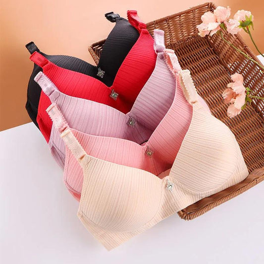 Comfortable Sexy Breathable Skin-friendly Thin No Steel Ring Anti-sagging Gathered Women's Underwear Bra