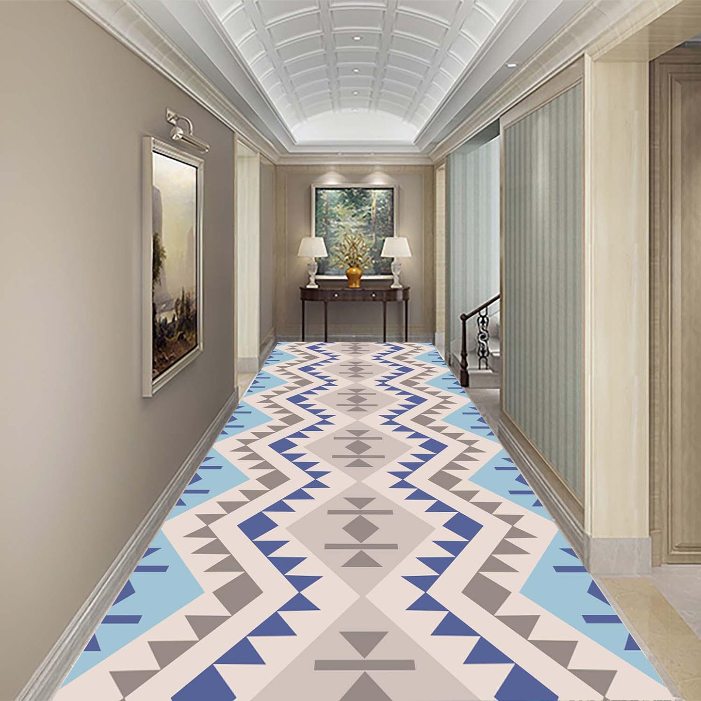 Summer Style Long Lobby Carpet Fresh Green Grass Pattern Stairway Hallway Home Corridor Carpet Aisle Party Wedding Red Area Rugs