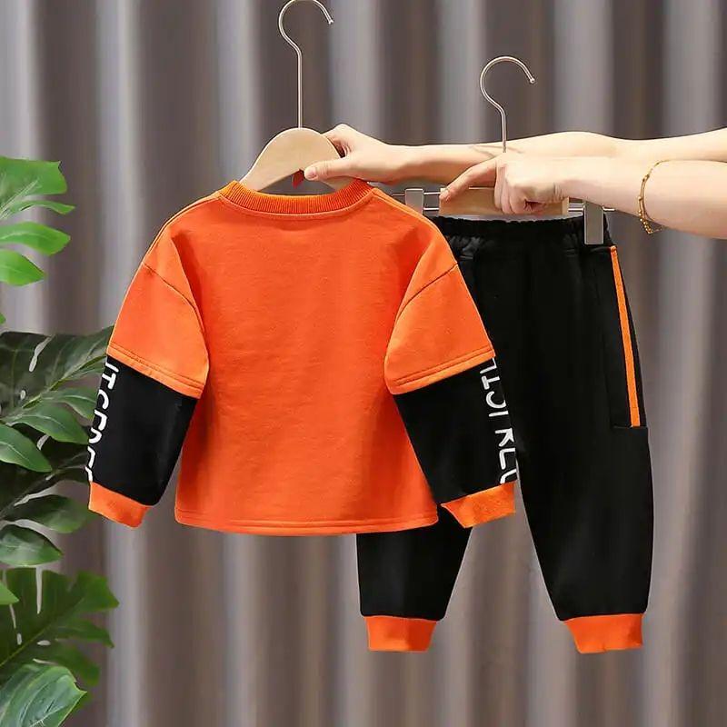 Boys Spring 2021 Children's Suit Boys Autumn Contrast Two-piece Suit Men's Casual Pants Autumn