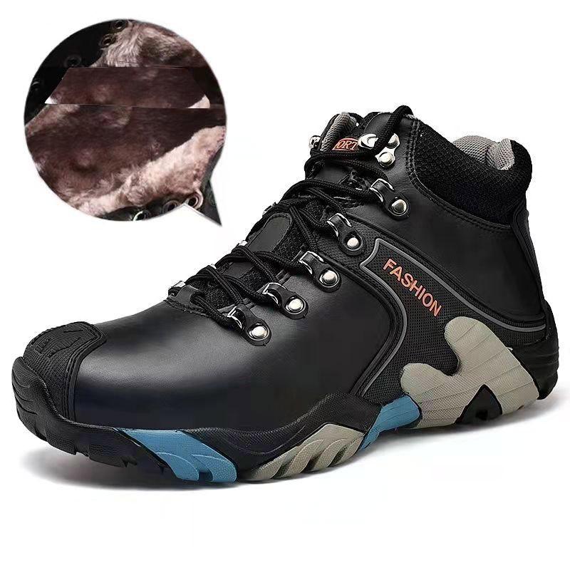 Men's Cotton Shoes Hiking Anti-skiing Shoes Warm Plus Velvet Martin Boots Waterproof Cotton Shoes