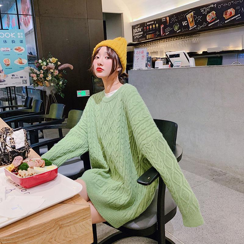 Pofulove Candy Color Cute Sweater Female Winter Fairy Harajuku Style Knitted Sweater Thicken Top