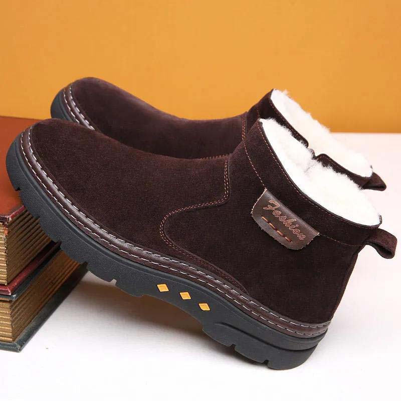 Snow Boots Non-slip Warmth and Velvet Thick Winter Men's Shoes Plush Men's Cotton Shoes