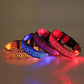 Leopard LED Dog Collar Luminous Adjustable Glowing Collar For Dogs Pet Night Safety Nylon Collar Luminous LED Bright Dog Collar