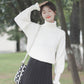 Pofulover Women's Lantern Sleeve Plus Velvet Plus Solid SweateWild Knitted Bottoming Shirt Top