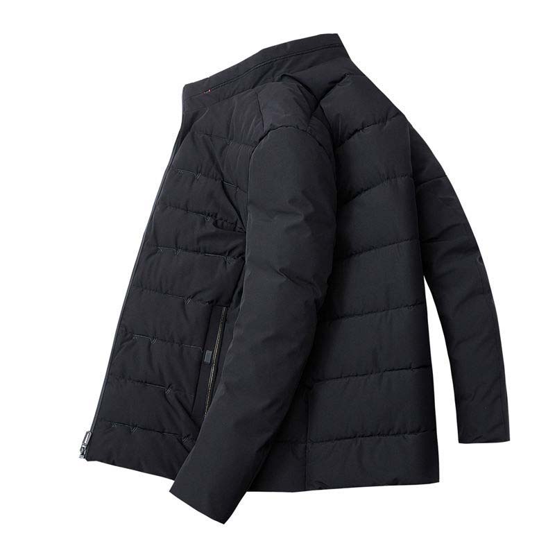 Winter New Style Men's Mid-length Thick Warm Cotton Padded Jacket Young and Middle-aged Stand-up Collar Slim Padded Jacket