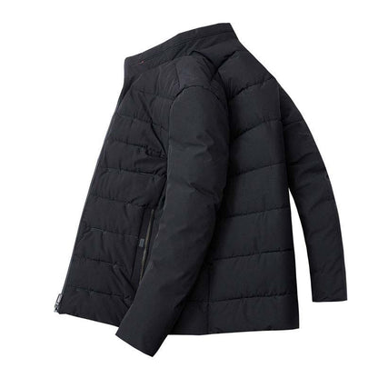 Winter New Style Men's Mid-length Thick Warm Cotton Padded Jacket Young and Middle-aged Stand-up Collar Slim Padded Jacket