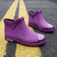 Waterproof Rain Boots Women Rubber Shoes Short Tube Ankle Shoes Water Shoes Shallow Flats Non-slip Rain Boots Fashion Slip on Female Footwear
