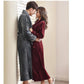 V-neck Cashmere Couple Bathrobes Men Pajamas Winter Warm Home Clothes Ladies Quick-drying Robe Coat Long
