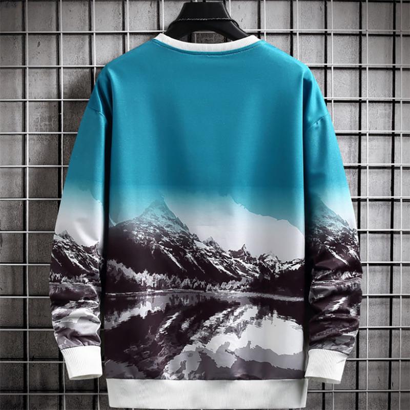 Men's Round Neck Sweater Autumn Trend Loose Long-sleeved Style Sweatshirts Fashionable and Handsome Upper Clothes