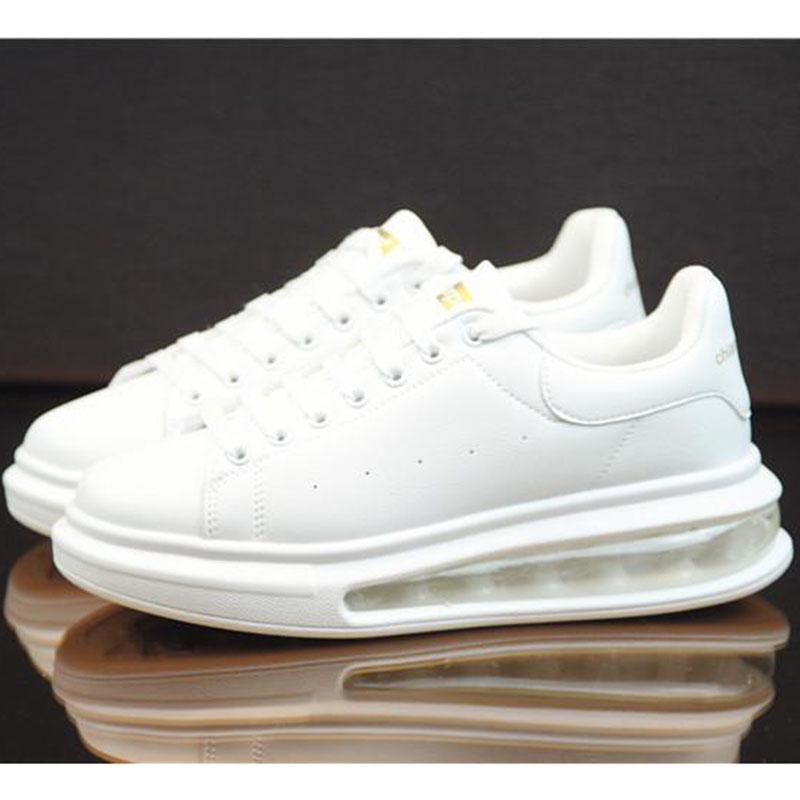 Men Women Sneaker White Leather Sports Shoes Couple Casual Shoes  Increased Running Shoes Unisex