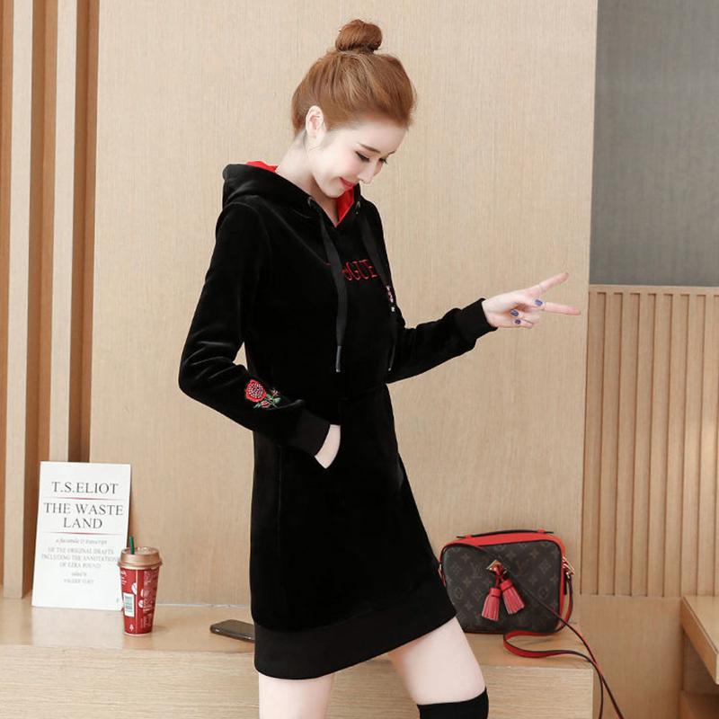 Fleece Thick Gold Velvet Women's Sweater Autumn and Winter Fashion Trend Double-sided Fleece Thick Warm Hooded Women's Jacket