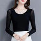 Women's Spring and Autumn Thin Bottoming Shirt Round Neck Solid Color Long Sleeve T-shirt