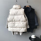 Cotton Vest Women's Short Outer Wear Winter Cotton Jacket Loose Wild Waistcoat Thickened Stand-up Collar Capless Warm Jacket Sleeveless Bread Jacket