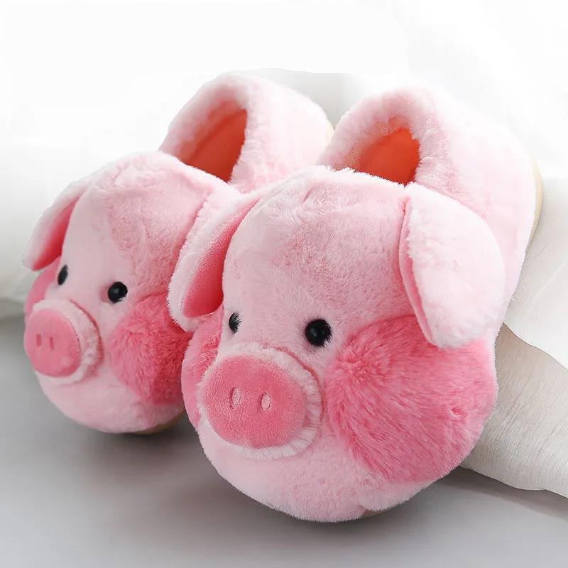 Autumn and Winter Piglet Cotton Slippers Non-slip Thermal Insulation Bag with Cotton Shoes Comfortable Casual and Fashionable