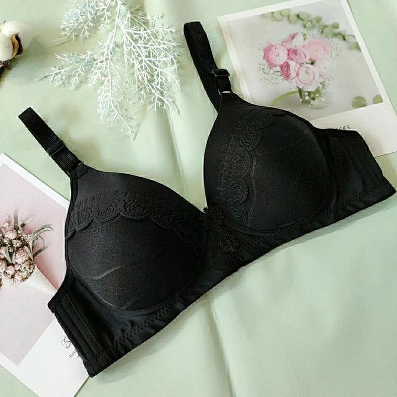Ladies Underwear Large Size No Steel Rings Gathering Comfortable Breathable Sexy Anti-sagging Print Bra