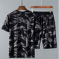 Suits Men's Summer Shorts Sports Suits Men's Matching Printing Trend Student T-shirts Short-sleeved Set of Clothes