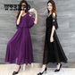 2019 Summer Solid Color Women Silk Loose Plus Size Design Lady Chiffon Dress Vestidos De Fiesta