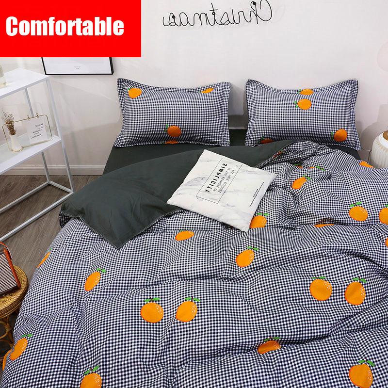 Cartoon Print Cute Bedding Bed Linen Pillow Case Quilt Set Four-piece High Quality Bedding Set