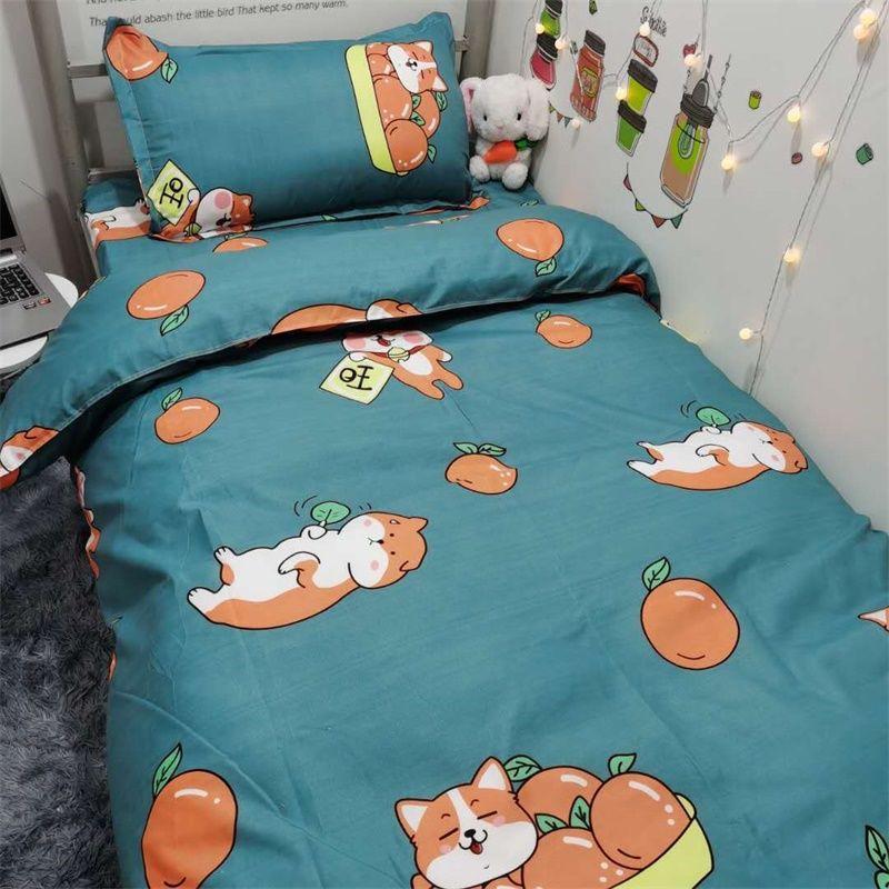 Cartoon Bed Three-piece Set 1.2m Dormitory Bed Linen Quilt Cover Pillowcase Set Bedding