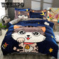 Thick Plush Duvet Cover Set Fashion 4pcs Bedding Sets Queen Size Flat Bed Sheet Comforter Duvet Sets