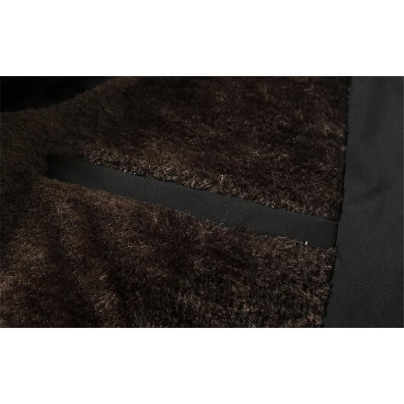 Men's Winter Plus Velvet Cotton-padded Jacket Mid-length Thick Coat Outerwear Stand-up Collar Jacket Middle-aged Windproof Casual Warm Jacket Coats