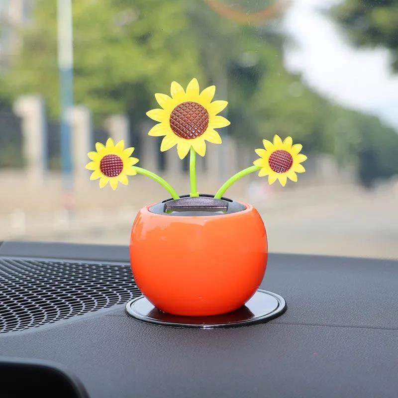 Car Ornaments Car Interior Accessories Car Center Console Decoration Supplies Solar Swing Flower Girl Ornaments