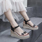 Women's Sandals Super High-heeled Wedge with Open Toe Flower Platform Sandals Waterproof Platform All-match Buckle Women's Shoes