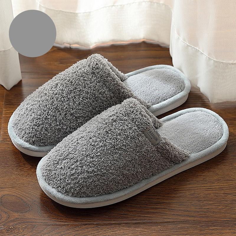 Autumn and Winter Couple Indoor Cotton Slippers Home Slip-proof and Warm Soft-soled Cotton Slippers