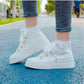 Japanese Ribbon Small White Shoes Summer Student Trend High-top Canvas Shoes Women